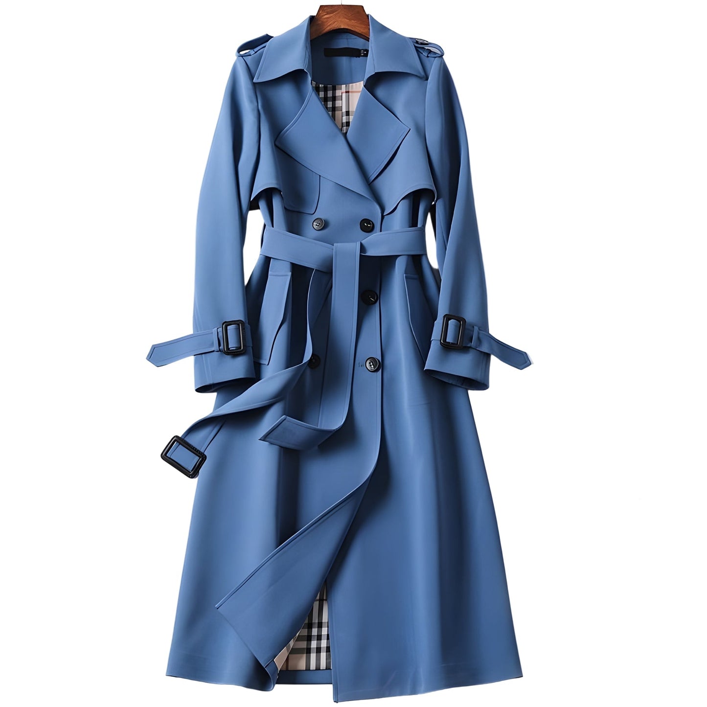 Clara Domínguez – Elegante y atemporal trench con cinturón