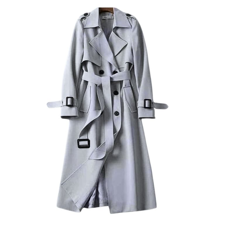 Clara Domínguez – Elegante y atemporal trench con cinturón